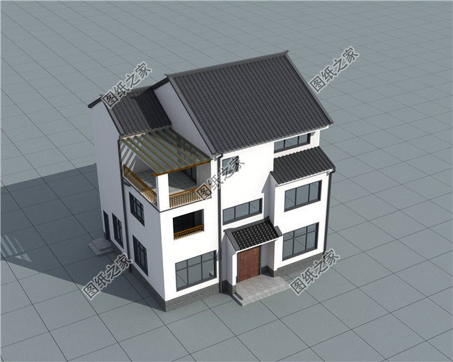 南方新農(nóng)村三層樓房設計圖紙，帶房屋效果圖