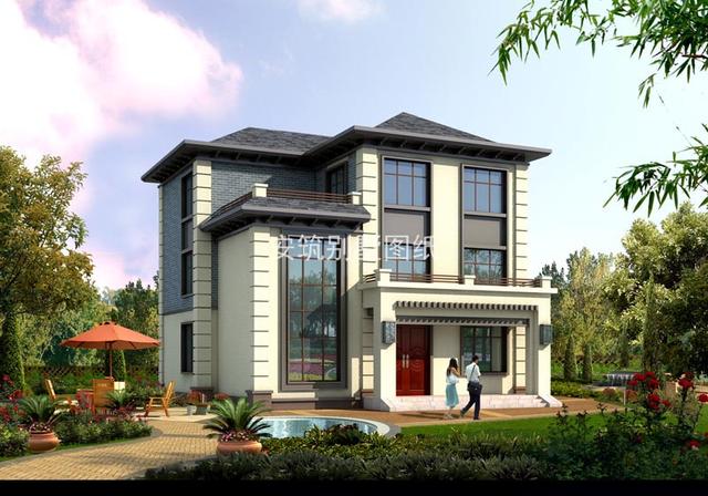 開間12.5米，進(jìn)深11.1米農(nóng)村3層樓房設(shè)計(jì)戶型，主體造價(jià)不到40萬