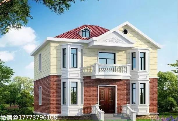 簡(jiǎn)潔二層小樓設(shè)計(jì)圖，6個(gè)臥室還帶一個(gè)書房