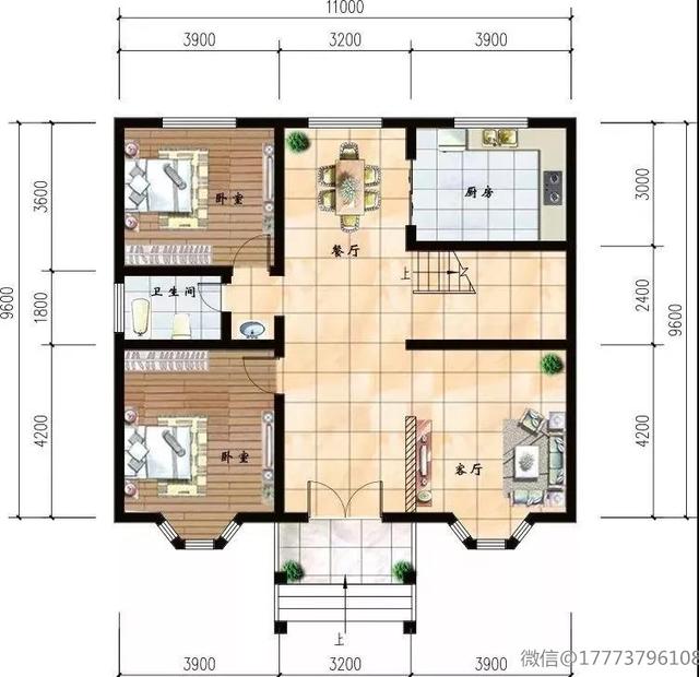 簡(jiǎn)潔二層小樓設(shè)計(jì)圖，6個(gè)臥室還帶一個(gè)書房