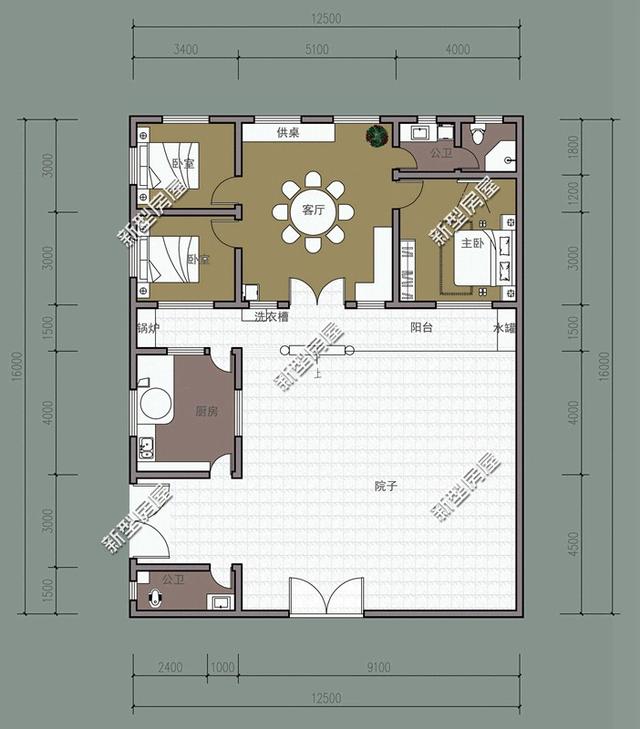 9套農(nóng)村老百姓自建房子的戶型圖，一層、二層都有