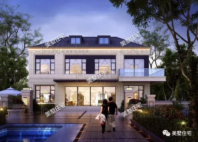 占地147平的簡歐4間二層別墅戶型方案，樓梯有特色