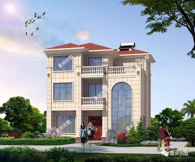 進(jìn)深8.6米的兩棟農(nóng)村別墅戶型圖，第二棟有獨(dú)立廚房