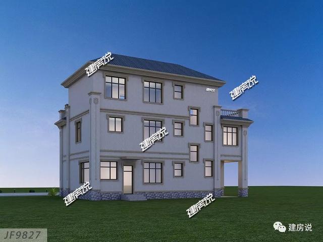 開(kāi)間15.5米進(jìn)深10.8米的兩層半樓房設(shè)計(jì)圖，你離好日子就差一套別墅