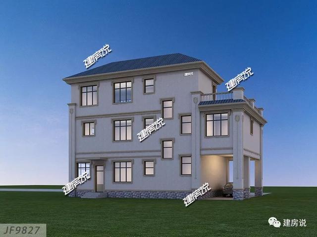 開(kāi)間15.5米進(jìn)深10.8米的兩層半樓房設(shè)計(jì)圖，你離好日子就差一套別墅