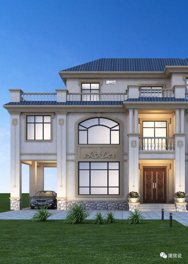 開(kāi)間15.5米進(jìn)深10.8米的兩層半樓房設(shè)計(jì)圖，你離好日子就差一套別墅