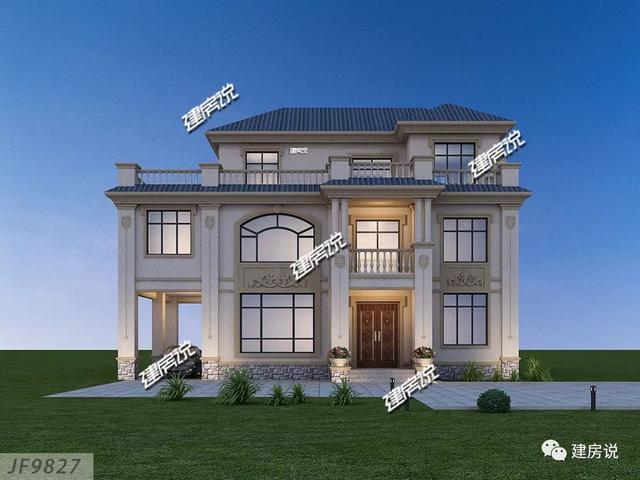 開(kāi)間15.5米進(jìn)深10.8米的兩層半樓房設(shè)計(jì)圖，你離好日子就差一套別墅