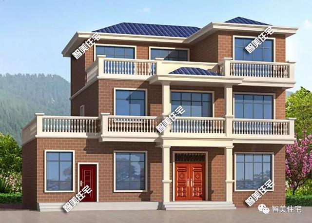 15.2×11.1米三層鄉(xiāng)村小樓房方案圖，簡(jiǎn)單造型