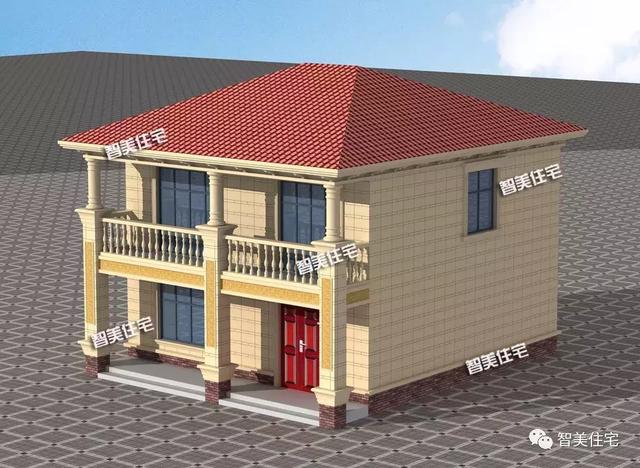 9×11米二層簡(jiǎn)單造價(jià)低的農(nóng)村房子方案，主體16萬(wàn)帶堂屋，獨(dú)立廚房