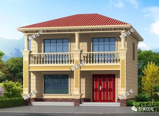 9×11米二層簡(jiǎn)單造價(jià)低的農(nóng)村房子方案，主體16萬(wàn)帶堂屋，獨(dú)立廚房