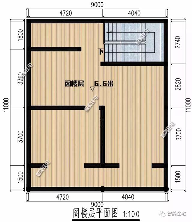 9×11米二層簡(jiǎn)單造價(jià)低的農(nóng)村房子方案，主體16萬(wàn)帶堂屋，獨(dú)立廚房