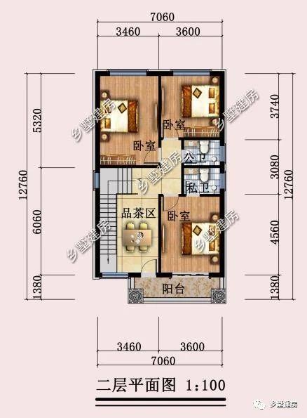 開間僅7米占地83平的二層自建小樓圖，20萬就能建起來