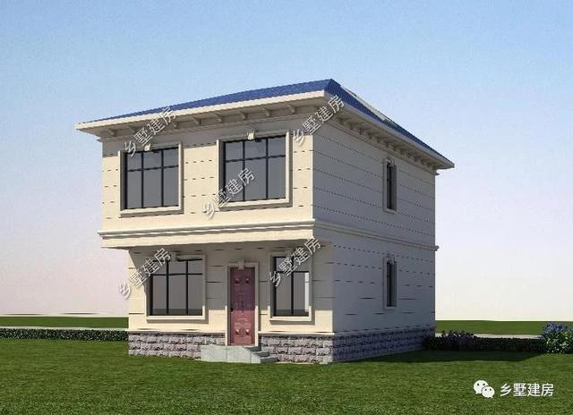 開間僅7米占地83平的二層自建小樓圖，20萬就能建起來