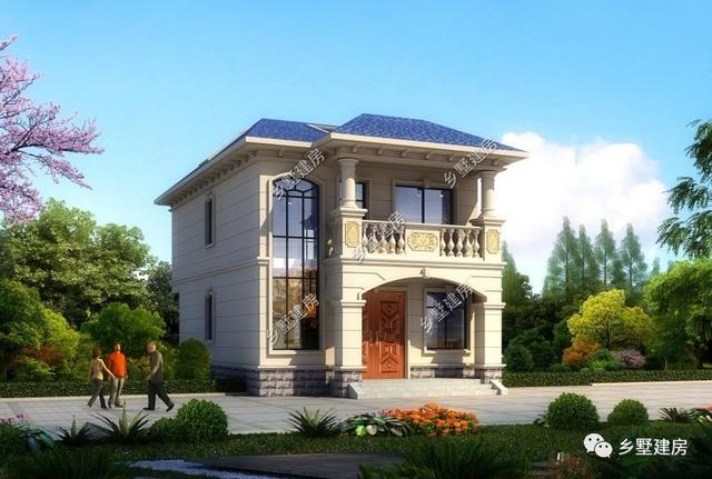 開間僅7米占地83平的二層自建小樓圖，20萬就能建起來