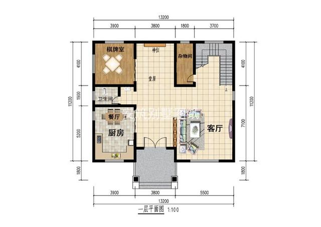 南北通透的4層復(fù)式別墅戶型圖，主體不到50萬