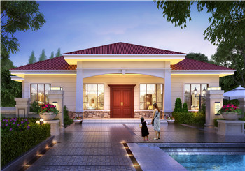 農(nóng)村一層平房別墅設(shè)計(jì)施工圖效果圖，外觀簡(jiǎn)約時(shí)尚，17萬(wàn)到19萬(wàn)