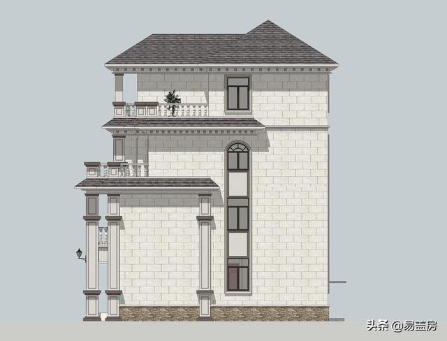 湖南四層歐式別墅設(shè)計(jì)方案，堂屋+茶室+KTV+露臺