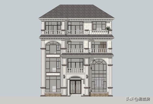 湖南四層歐式別墅設(shè)計(jì)方案，堂屋+茶室+KTV+露臺