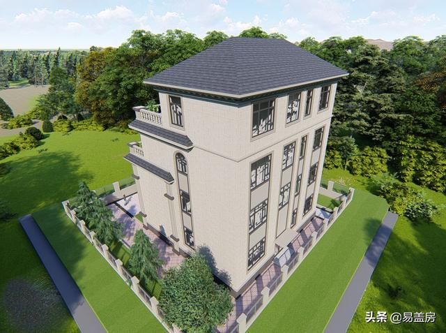 湖南四層歐式別墅設(shè)計(jì)方案，堂屋+茶室+KTV+露臺