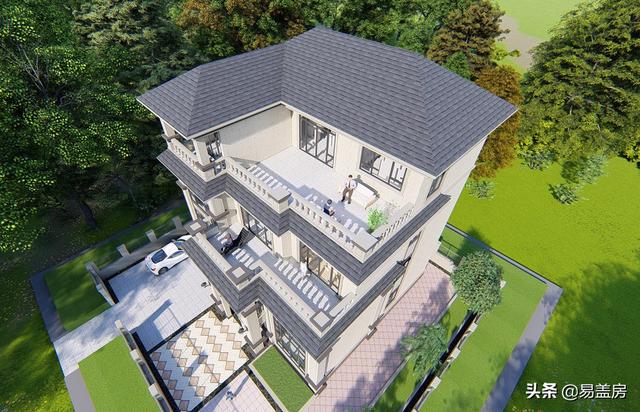 湖南四層歐式別墅設(shè)計(jì)方案，堂屋+茶室+KTV+露臺