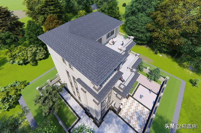 湖南四層歐式別墅設(shè)計(jì)方案，堂屋+茶室+KTV+露臺