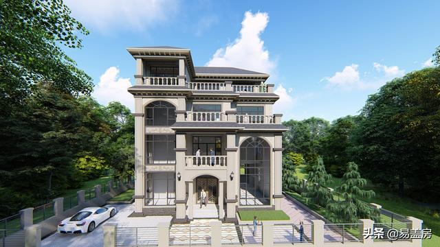 湖南四層歐式別墅設(shè)計(jì)方案，堂屋+茶室+KTV+露臺