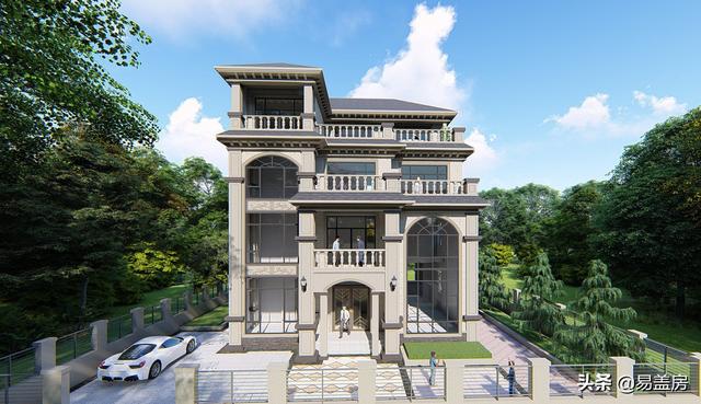 湖南四層歐式別墅設(shè)計(jì)方案，堂屋+茶室+KTV+露臺