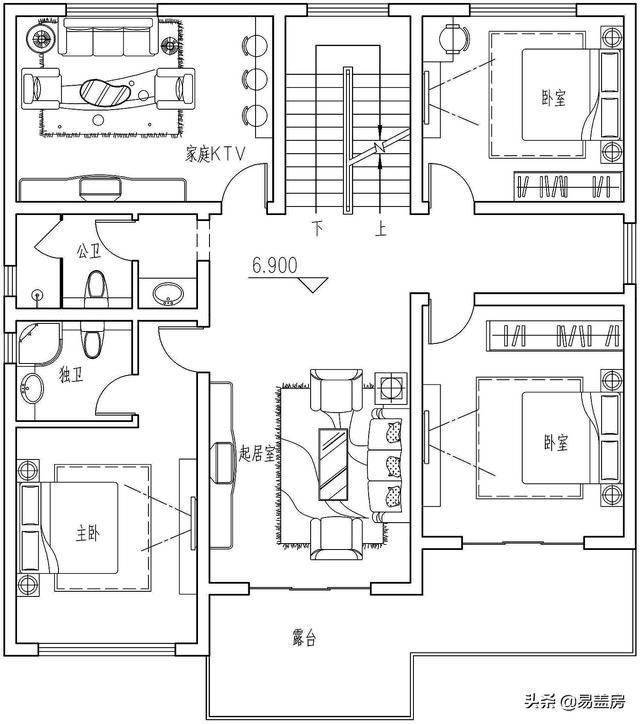湖南四層歐式別墅設(shè)計(jì)方案，堂屋+茶室+KTV+露臺