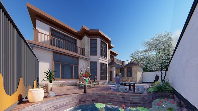 300多平父母養(yǎng)老別墅方案圖，僅花50萬(wàn)，庭院小池真好看