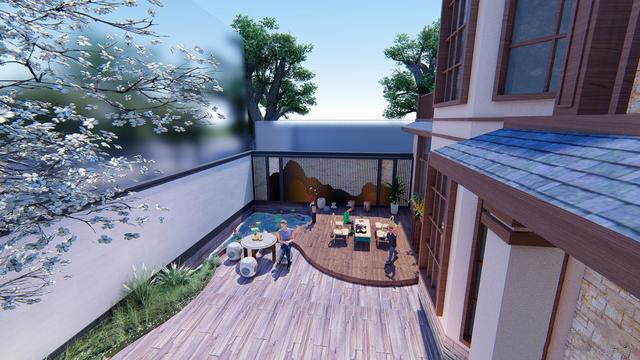 300多平父母養(yǎng)老別墅方案圖，僅花50萬(wàn)，庭院小池真好看