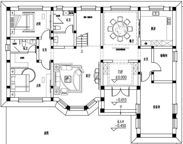 300多平父母養(yǎng)老別墅方案圖，僅花50萬(wàn)，庭院小池真好看