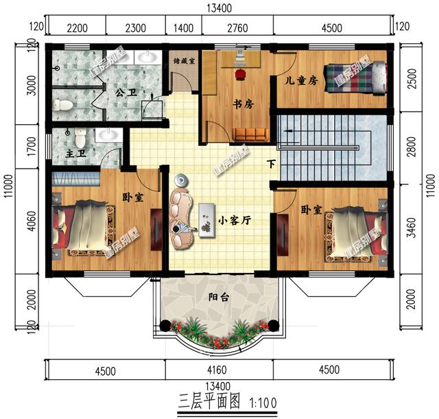 兩棟對(duì)稱(chēng)的別墅設(shè)計(jì)方案，第一棟造價(jià)很低