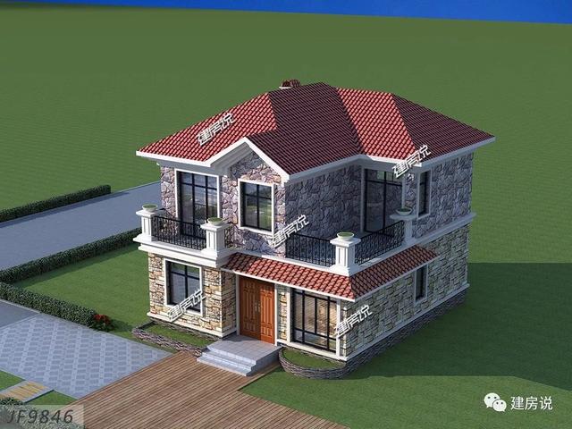 占地95平美式二層農(nóng)村房子設計圖，鄰居看了都點贊