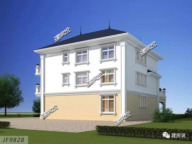 巴洛克風(fēng)格別墅三層自建房設(shè)計(jì)圖紙，外觀造型奢華大氣