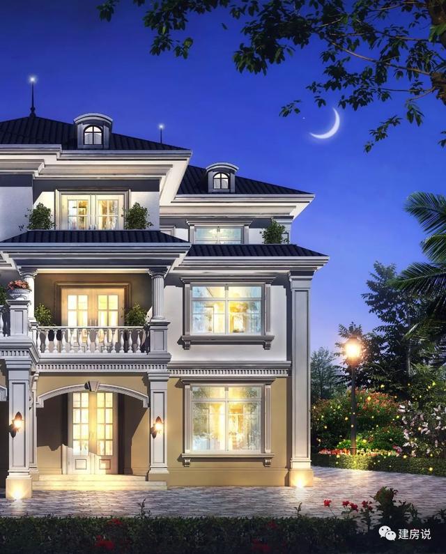 巴洛克風(fēng)格別墅三層自建房設(shè)計(jì)圖紙，外觀造型奢華大氣