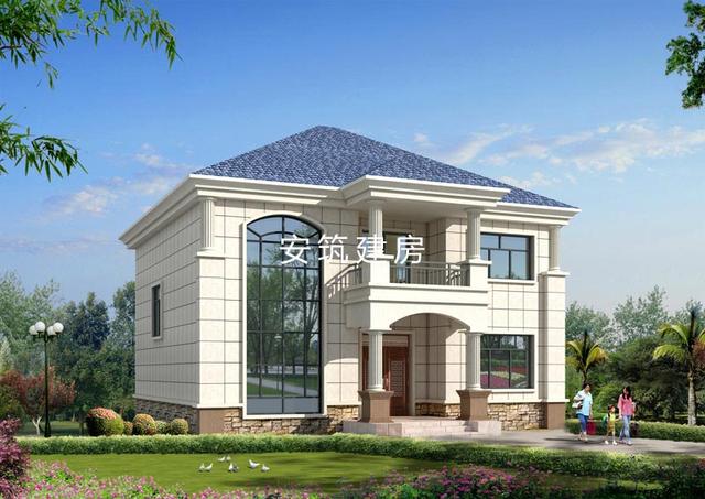 11.8米進深11.1米二層簡歐房子鄉(xiāng)村戶型圖，簡潔、大方