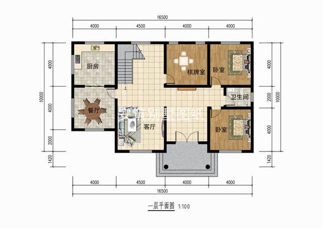 16.5m*10m二層小樓房農(nóng)村戶型圖設(shè)計(jì)，洋氣時(shí)尚
