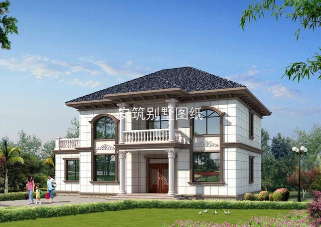 16.5m*10m二層小樓房農(nóng)村戶型圖設(shè)計(jì)，洋氣時(shí)尚