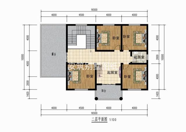 16.5m*10m二層小樓房農(nóng)村戶型圖設(shè)計(jì)，洋氣時(shí)尚