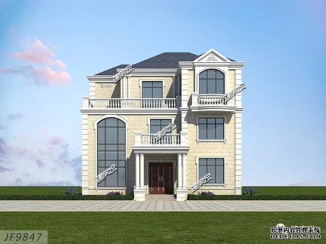 浙江省120平簡歐三層自建房子方案圖，主體造價36-42萬