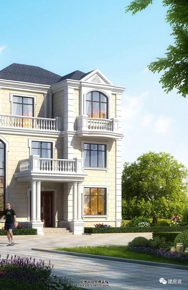 浙江省120平簡歐三層自建房子方案圖，主體造價36-42萬