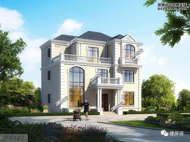 浙江省120平簡歐三層自建房子方案圖，主體造價36-42萬