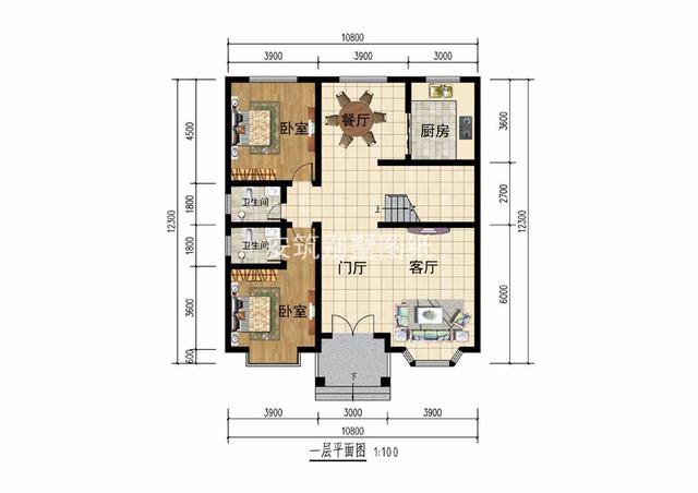 開(kāi)間10米二層農(nóng)村簡(jiǎn)單自建房子戶型圖，造價(jià)比較低