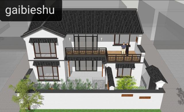 北京二層中式徽派別墅自建房戶型圖，附完工實拍圖