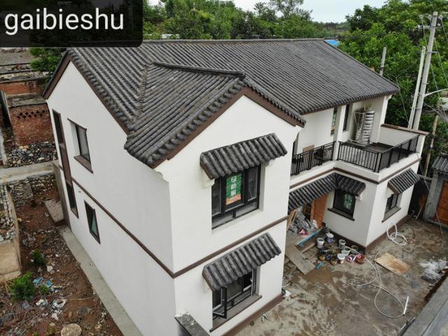 北京二層中式徽派別墅自建房戶型圖，附完工實拍圖