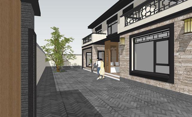 帶小院新中式雙層別墅設(shè)計(jì)戶型圖，戶型實(shí)用