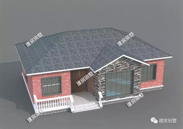 2套外觀漂亮的一層自建房圖片，第一款造價16萬