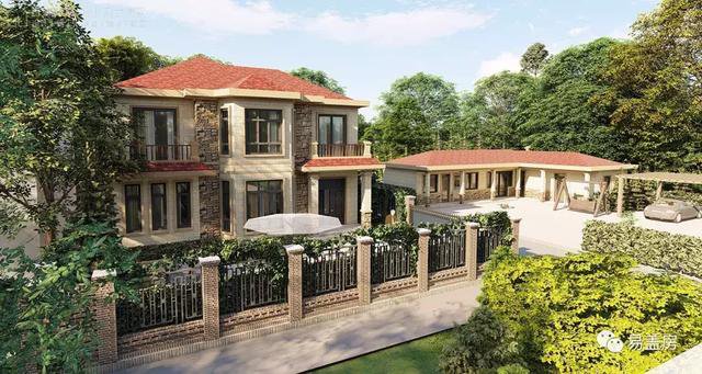 湖南帶配房的二層農(nóng)村自建房案例，簡(jiǎn)歐風(fēng)格