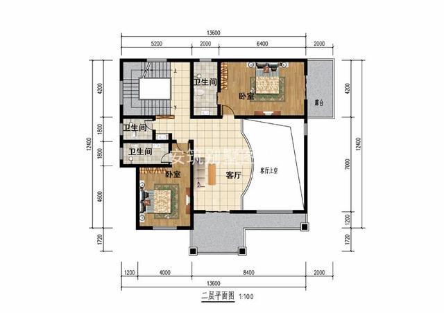 35萬的新中式別墅三層戶型方案圖，老百姓建得起