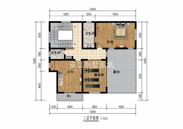 35萬的新中式別墅三層戶型方案圖，老百姓建得起